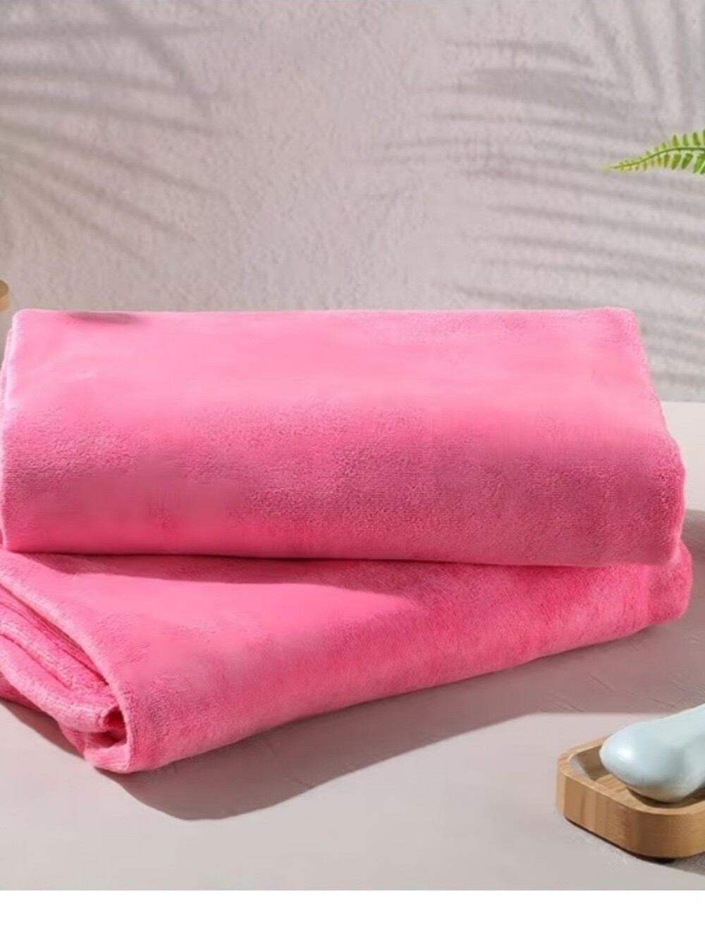 2 Pc Oversized Bath Towels 40" x 80"  Hot Pink Microfiber Jumbo Soft Quick Dry